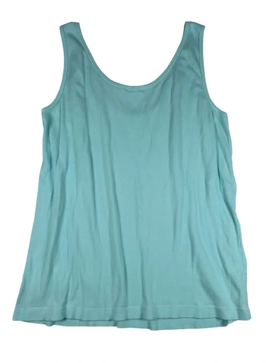 Johnny Was Ribbed Tank Top - Light Blue - 1X - Picture 2 of 8